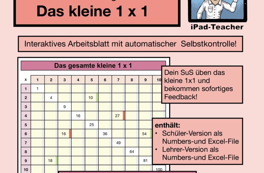 Interaktives Arbeitsblatt: Übe as 1 x 1!